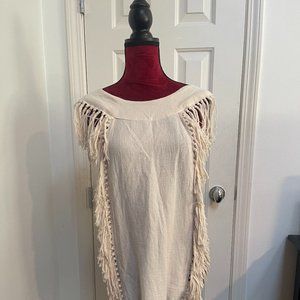 AYA Sacred Wear Off-White Bohemian Top with Tassels Sides